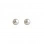 Large pearl brass earrings