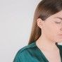 Large pearl brass earrings