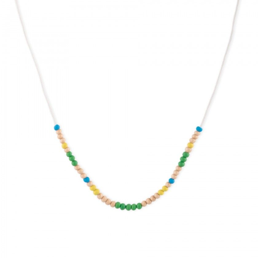 cord necklace with colored beads