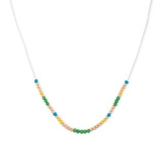 cord necklace with colored beads