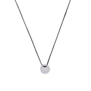 Cord necklace with silver aries