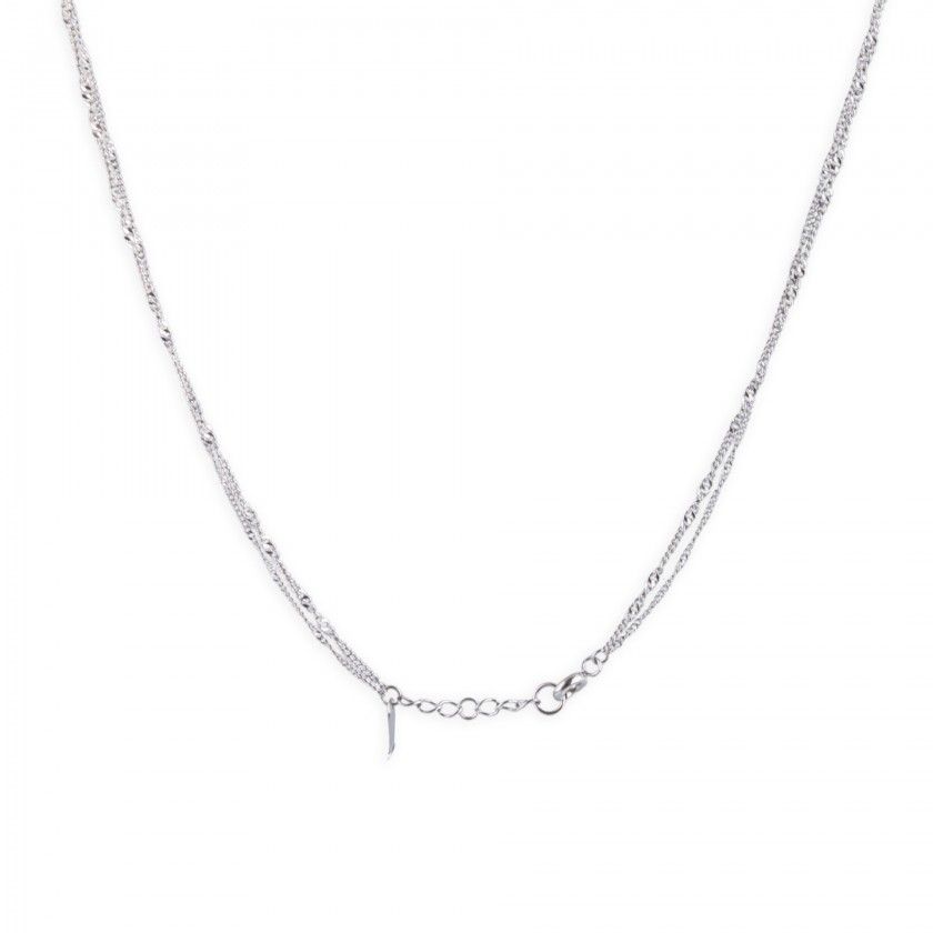 Double silver steel necklace