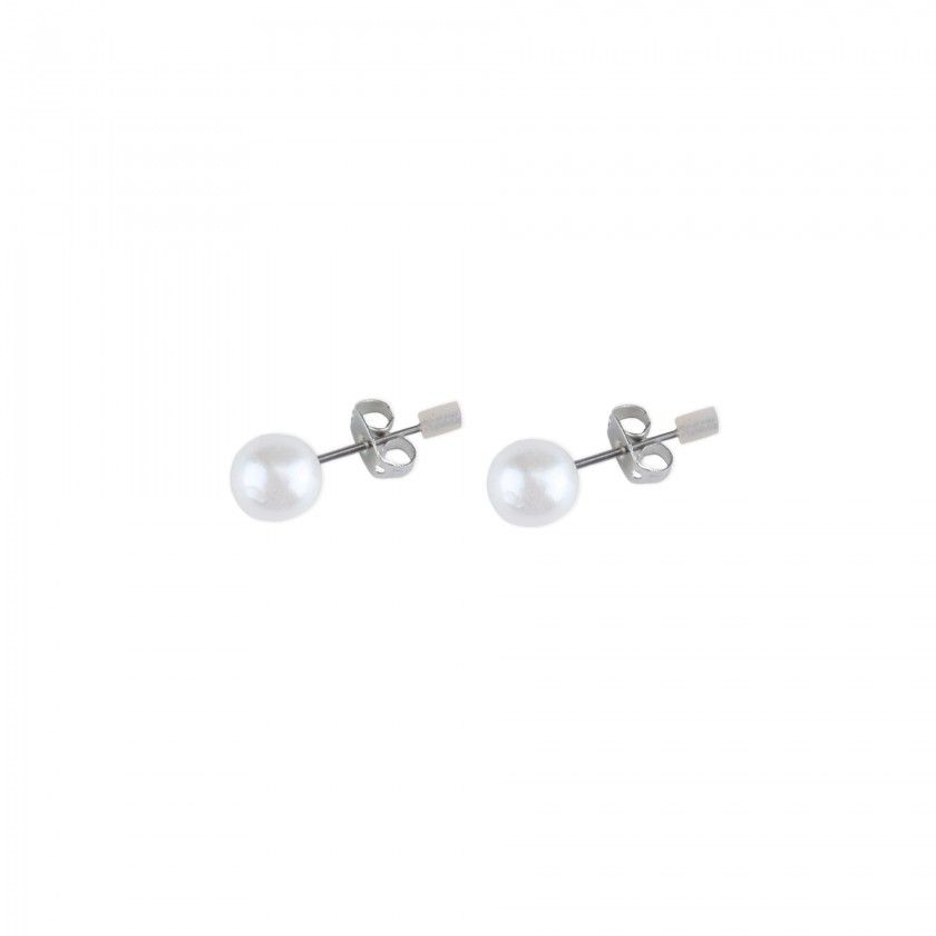 Pearl brass earrings