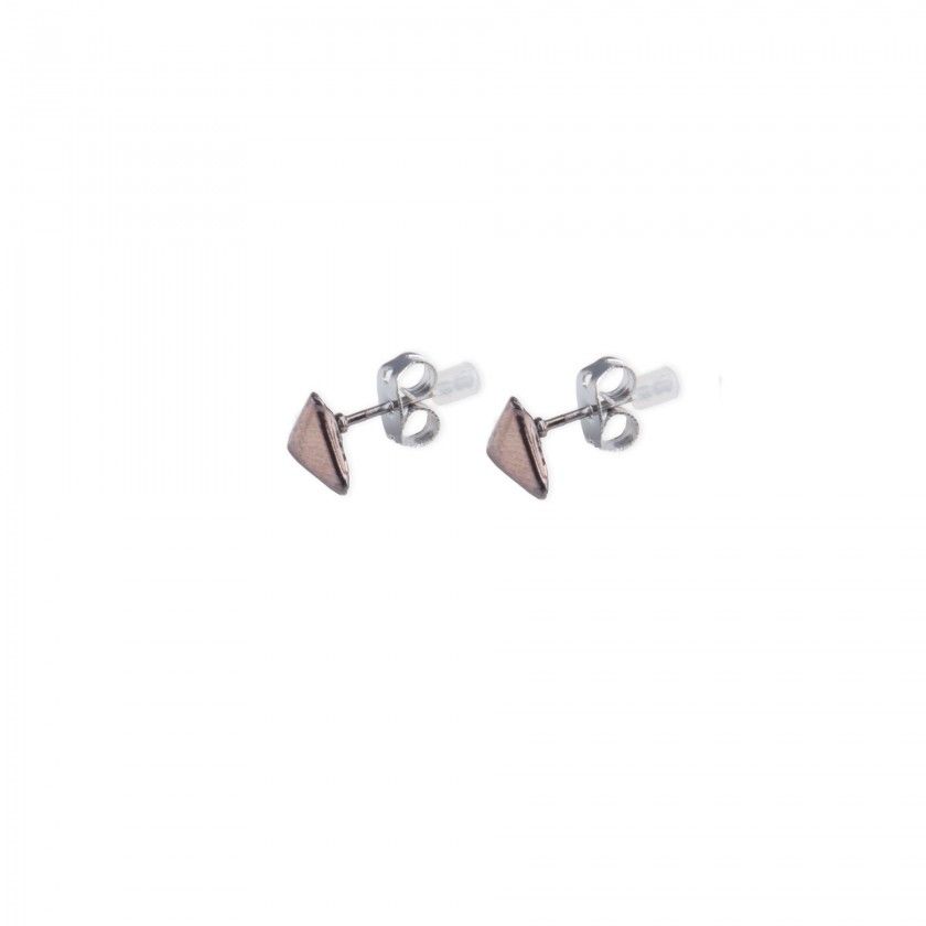 Silveren peak triangle brass earrings