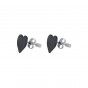Black heart brass earrings