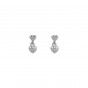 Silver heart brass earrings