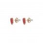 Red heart brass earrings