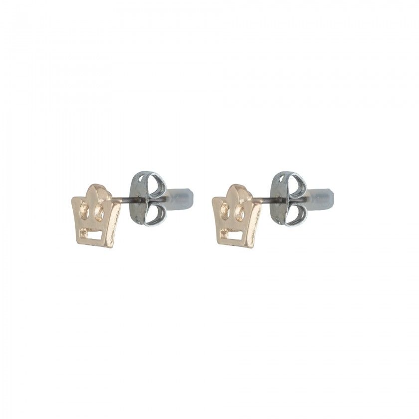 Brass crown earrings