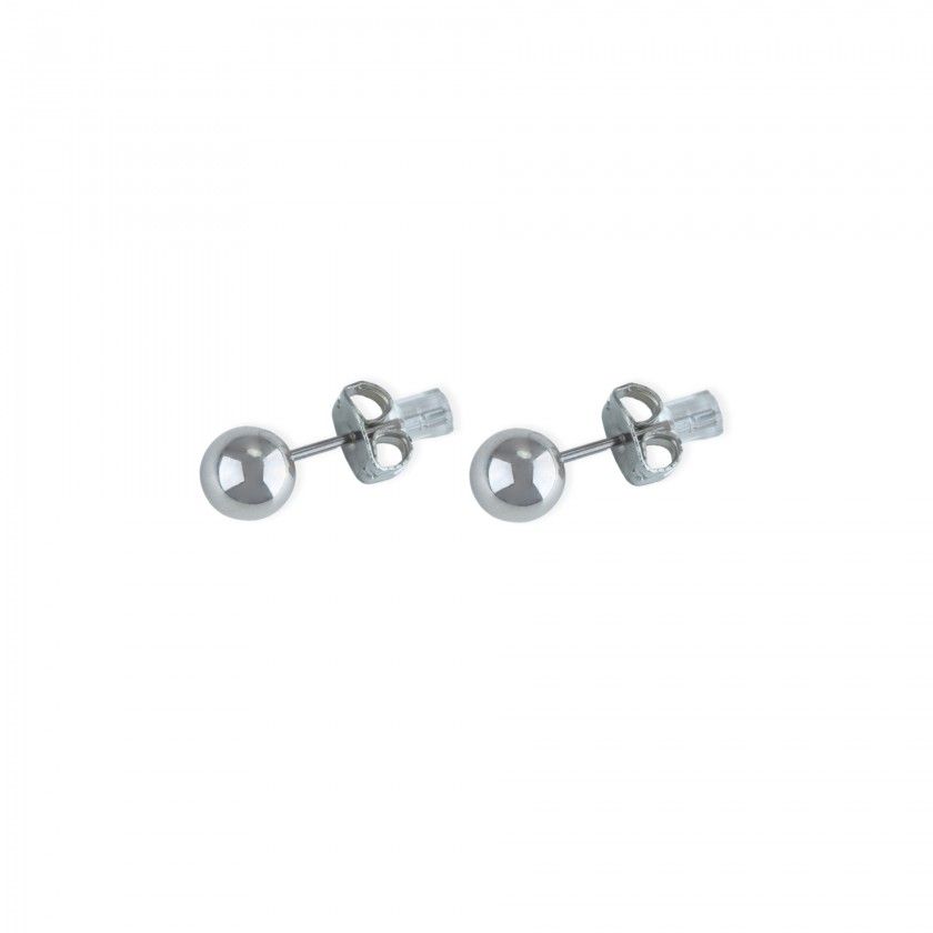 Silver polished brass earrings