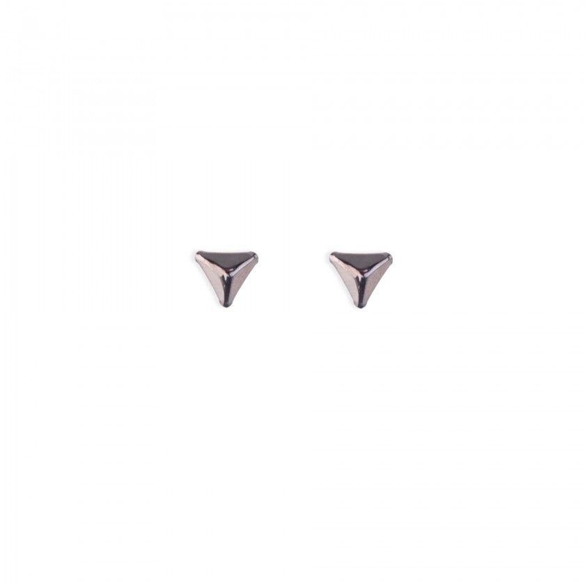 Silveren peak triangle brass earrings