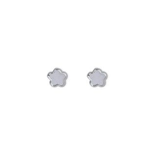 Silver flower brass earrings