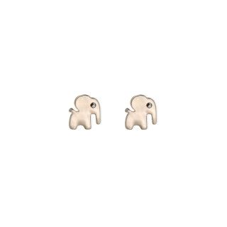 Brass elephant golden earrings