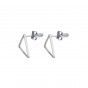 Silver triangle brass earrings