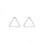 Silver triangle brass earrings