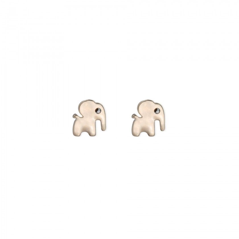 Brass elephant golden earrings