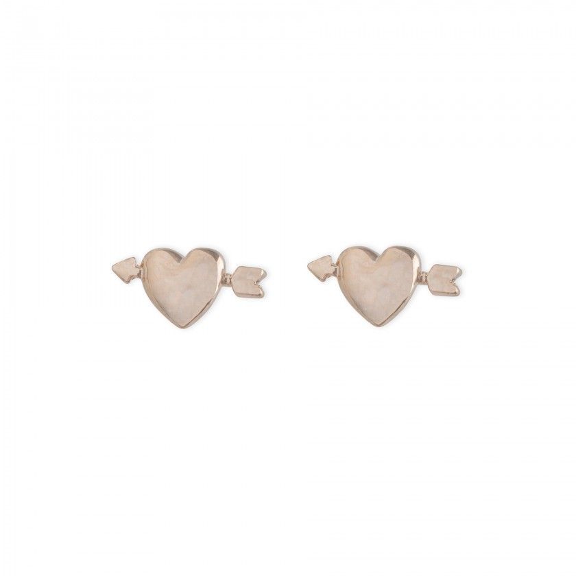 Golden hearts brass earrings
