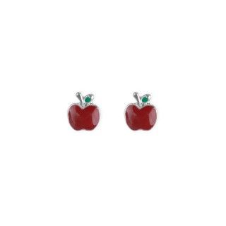 Brass apple earrings