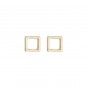 Golden square brass earrings