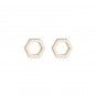 Golden hexagon brass earrings