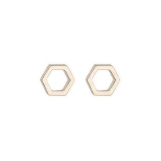 Brincos hexgono dourado