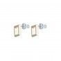 Golden square brass earrings
