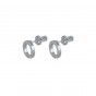 Silver circle brass earrings