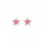 Pink star brass earrings