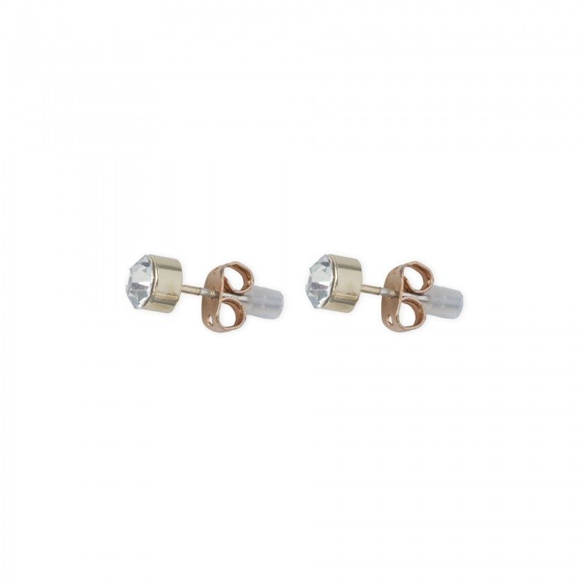 Golden shiny brass earrings