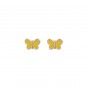 Yellow butterfly brass earrings