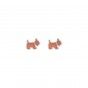 Orange dog brass earrings