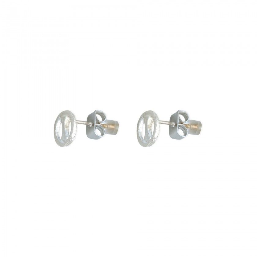 Silver bone brass earrings