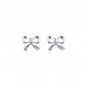 Silver bow brass earrings