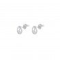 Silver peace symbol brass earrings