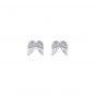Silver wings brass earrings