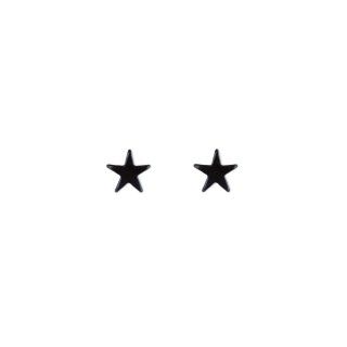 Brass black star earrings