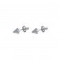 Silver peak brass earrings