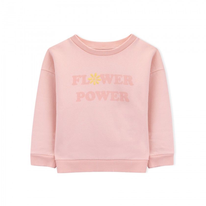Sweatshirt menina algodo orgnico Flower Power