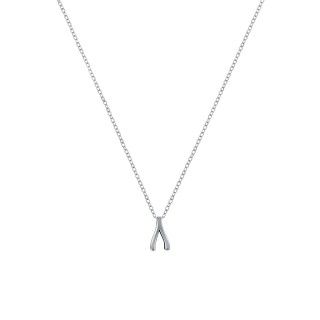 Silver wishbone necklace