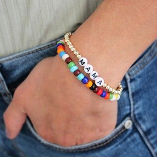 Bracelet with beads MAMA