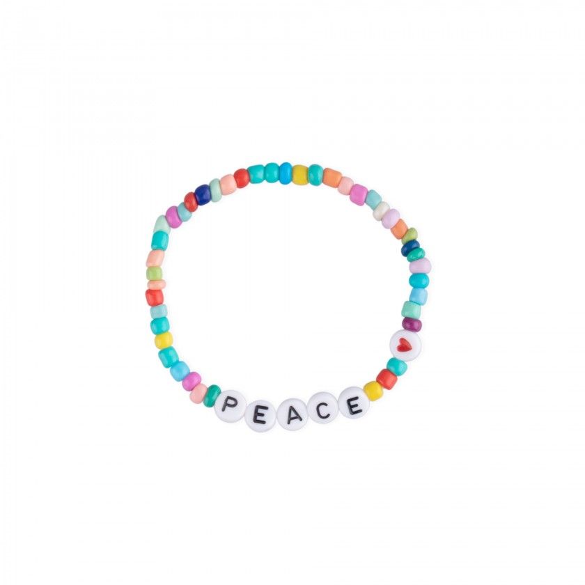 Elastic PEACE seed beads bracelet