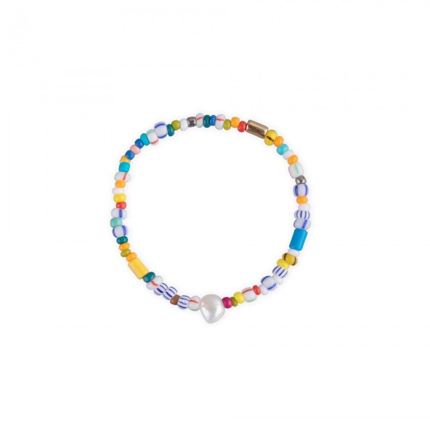 Pulseira elstica missangas coloridas