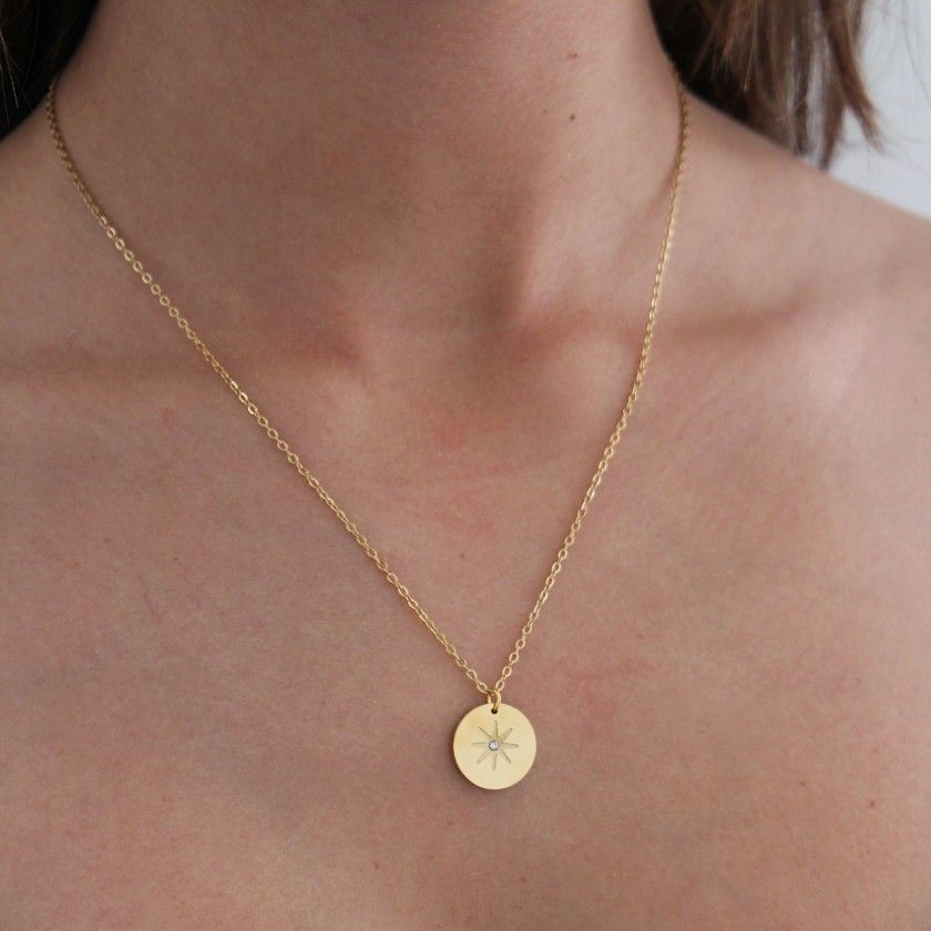 Eight star steel necklace