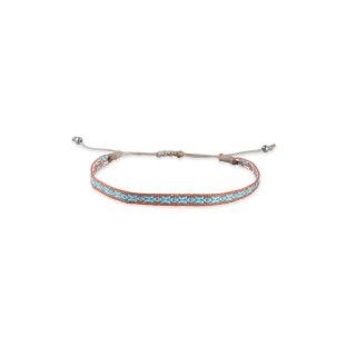 Orange and blue fabric bracelet