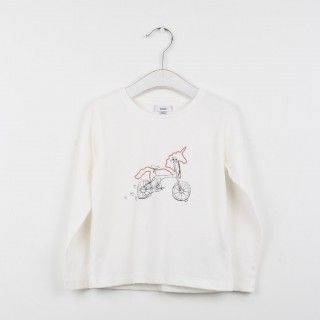 T-shirt manga comprida menina Unicorn