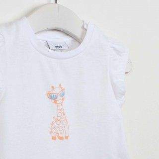 T-shirt manga curta bebé Summer Giraffe
