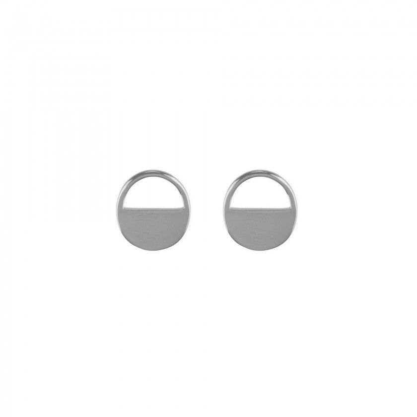 Silver circle earrings