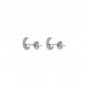 Silver half moon earrings