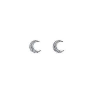 Silver half moon earrings