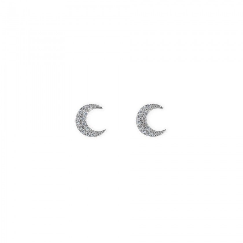 Silver half moon earrings