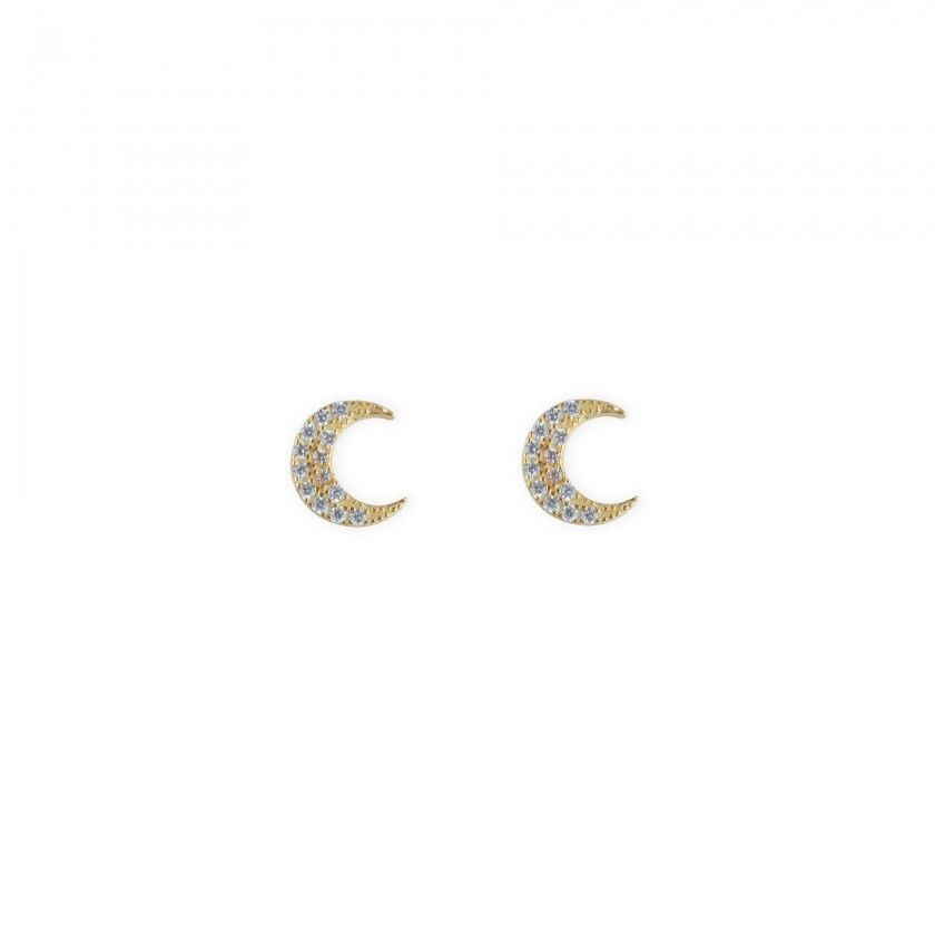 Silver half moon earrings